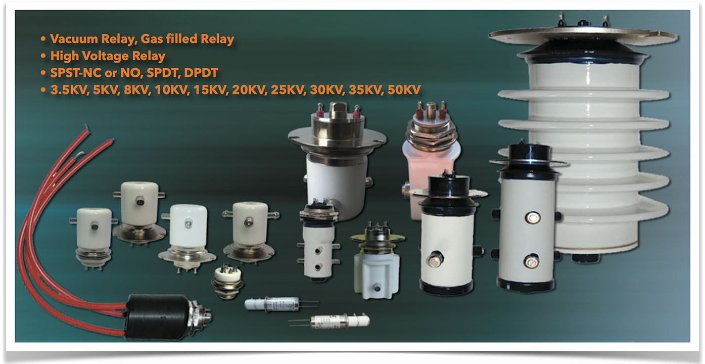 High voltage relay, vacuum relay, gas filled relay