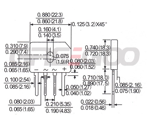 GBU 6A to 15A single phase bridge rectifier