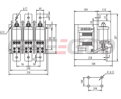 GVC3-800/1000/1250A 3 pole vacuum contactors