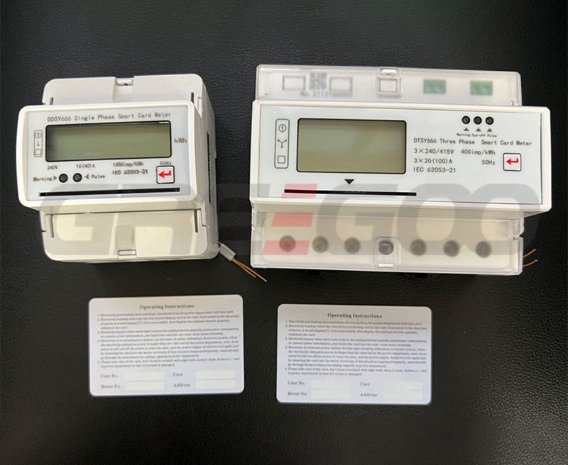 DTSY666 3 Phase 4 Wire Prepaid DIN Rail Meter