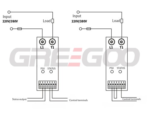 Single phase AC switching SSR with heatsink integrated