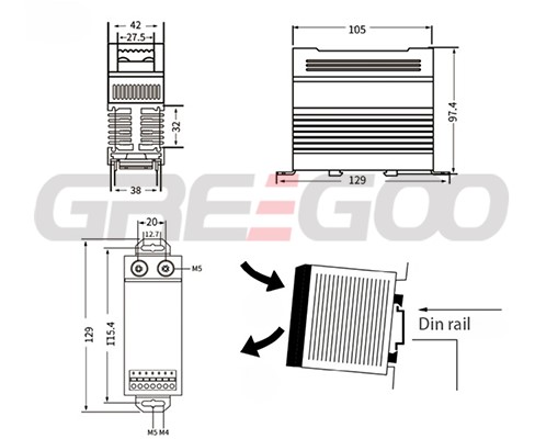 Single phase AC switching SSR with heatsink integrated