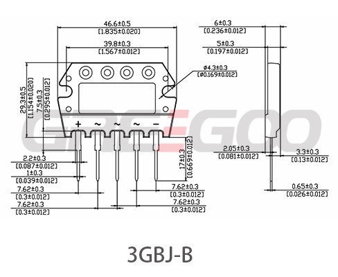 3GBJ series three phase bridge rectifier