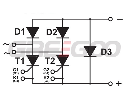 Single Phase Half Controlled Bridge Modules with Free Wheeling Diode