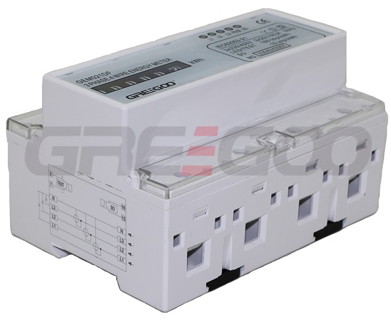 GEM021DF 3 phase 4 wire electronic DIN rail active energy meter