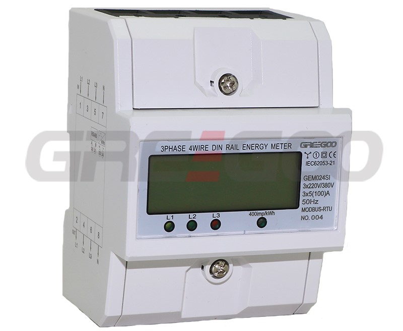 3 Phase DIN-RAIL 4P Modbus Electric Power Meter LCD Digital Energy Meter RS485