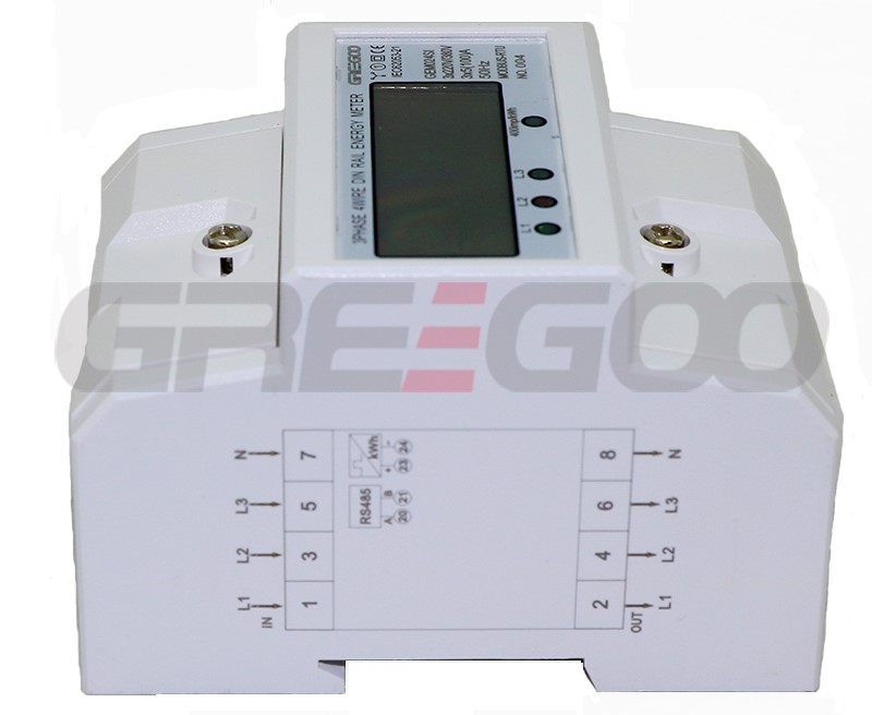 3 Phase DIN-RAIL 4P Modbus Electric Power Meter LCD Digital Energy Meter RS485