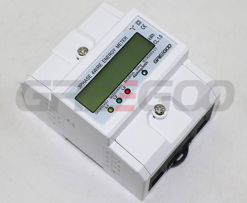 3 phase 4 wire modular DIN rail kwh energy meters