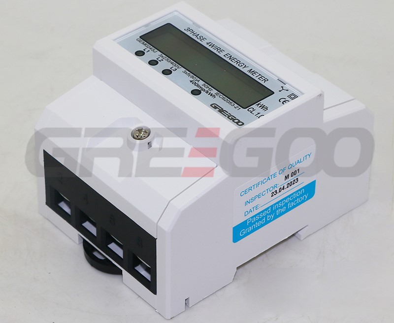 3 phase 4 wire modular DIN rail kwh energy meters