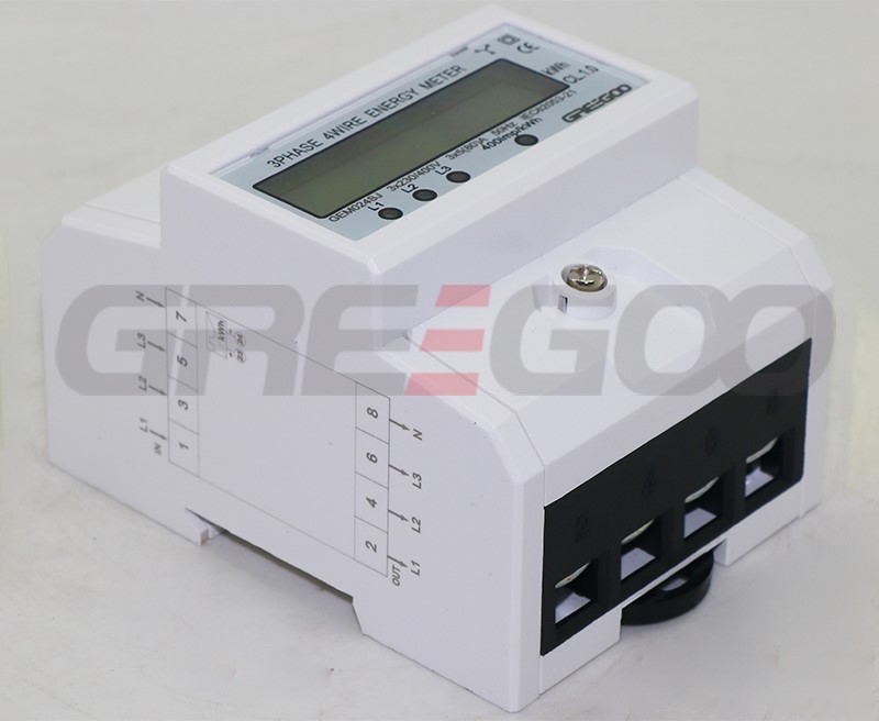 3 phase 4 wire modular DIN rail kwh energy meters