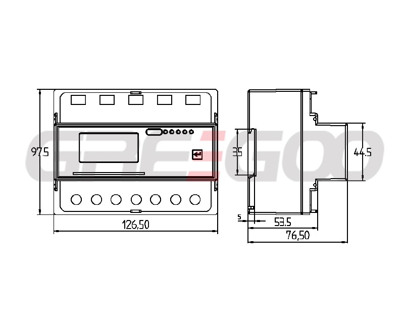 DTSY666 3 Phase 4 Wire Prepaid DIN Rail Meter