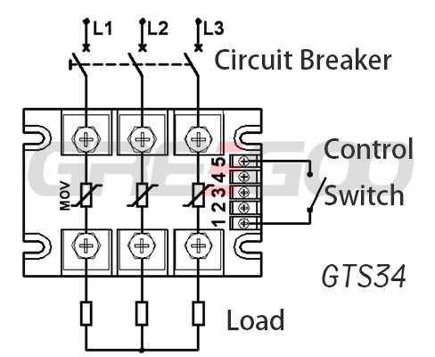 GTS34 GTS31 GTS32 Three phase Solid state relay with micro switch or pushbutton control