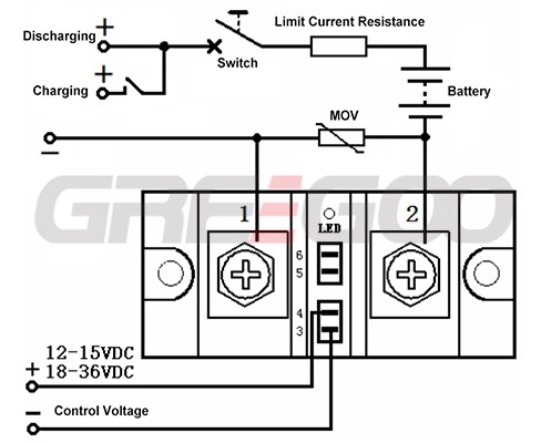 DC charging and discharging Solid State Relays
