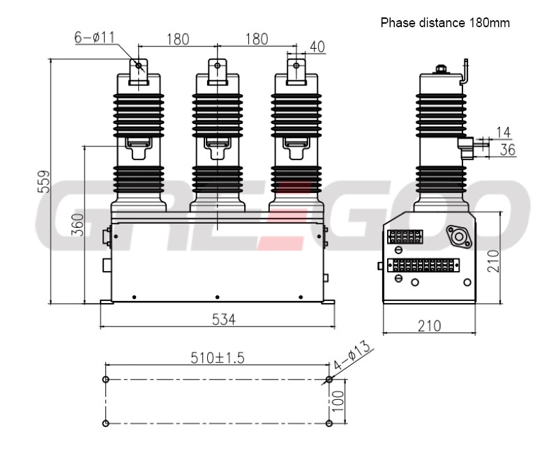 12KV Permanent Magnet Latching Vacuum Contactor