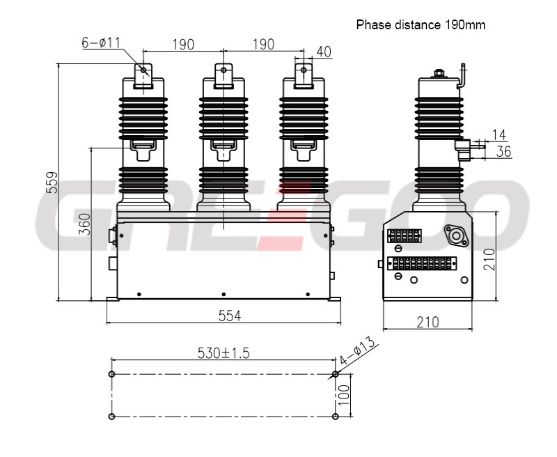 12KV Permanent Magnet Latching Vacuum Contactor