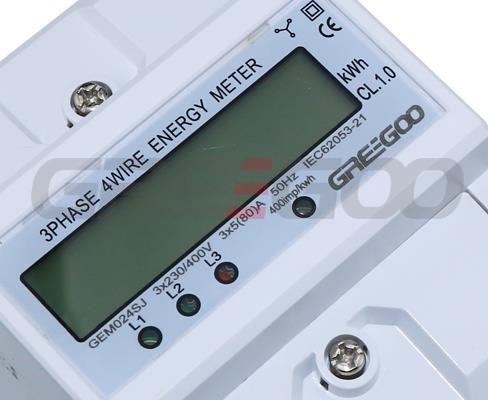 3 phase 4 wire modular DIN rail kwh energy meters