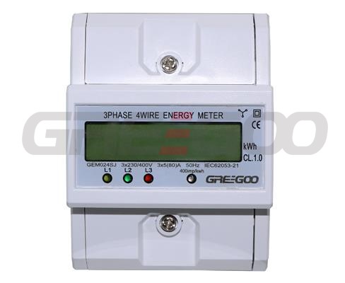 3 phase 4 wire modular DIN rail kwh energy meters