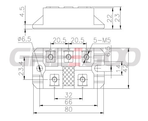 Slim 3 phase Power Diode Module GDF100AA