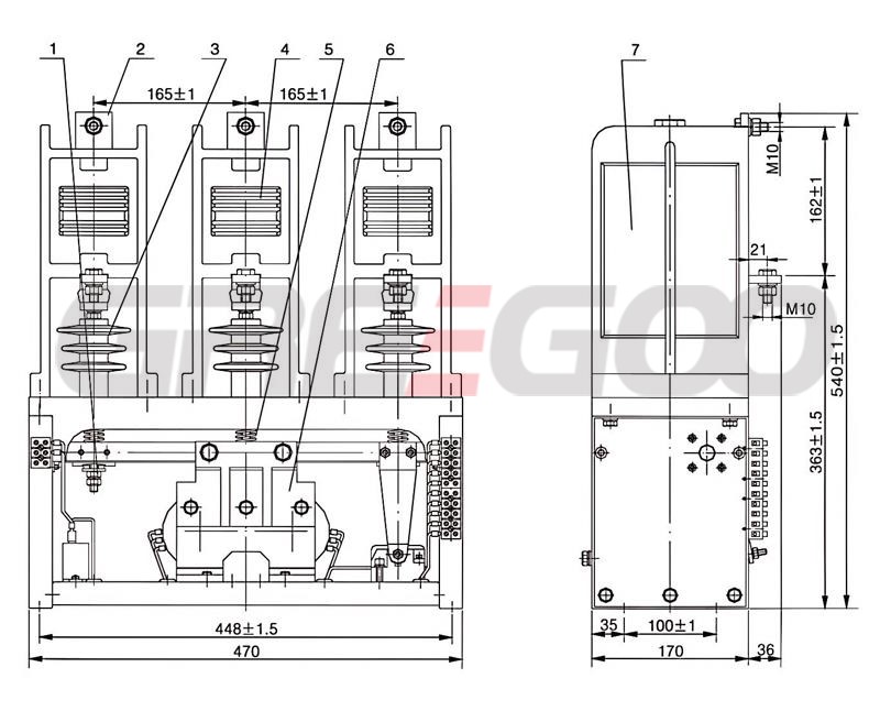 EVC8 12KV 250A 400A and 630A Vacuum Contactor