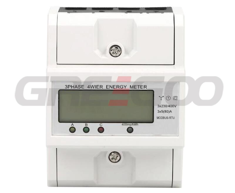 3 Phase DIN-RAIL 4P Modbus Electric Power Meter LCD Digital Energy Meter RS485