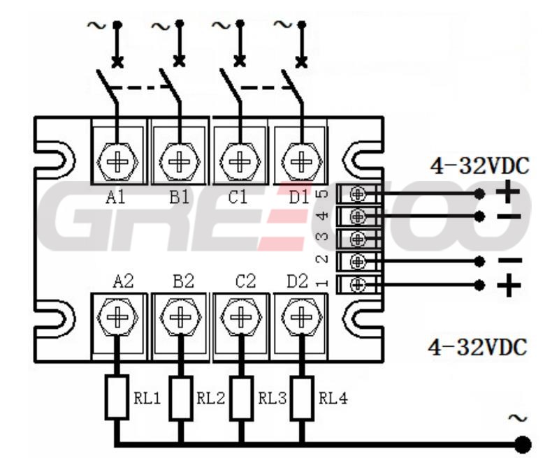 4 channels output Solid State Relays