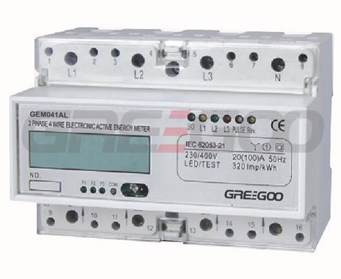 3 phase multi-tariff DIN rail active energy meter