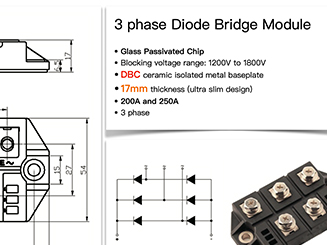 Ultra slim 3 phase Diode Bridge Module