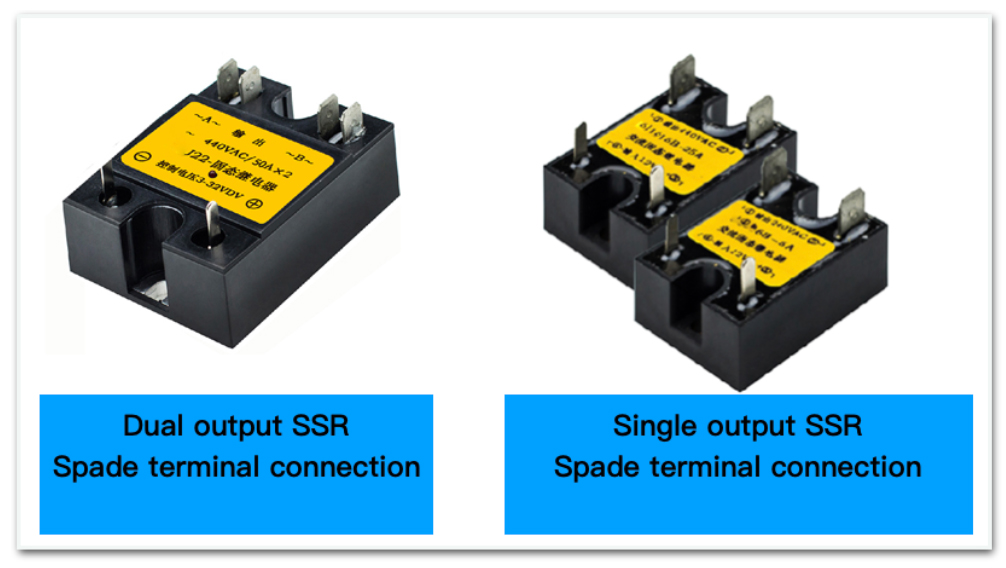 dual output spade terminals ssr