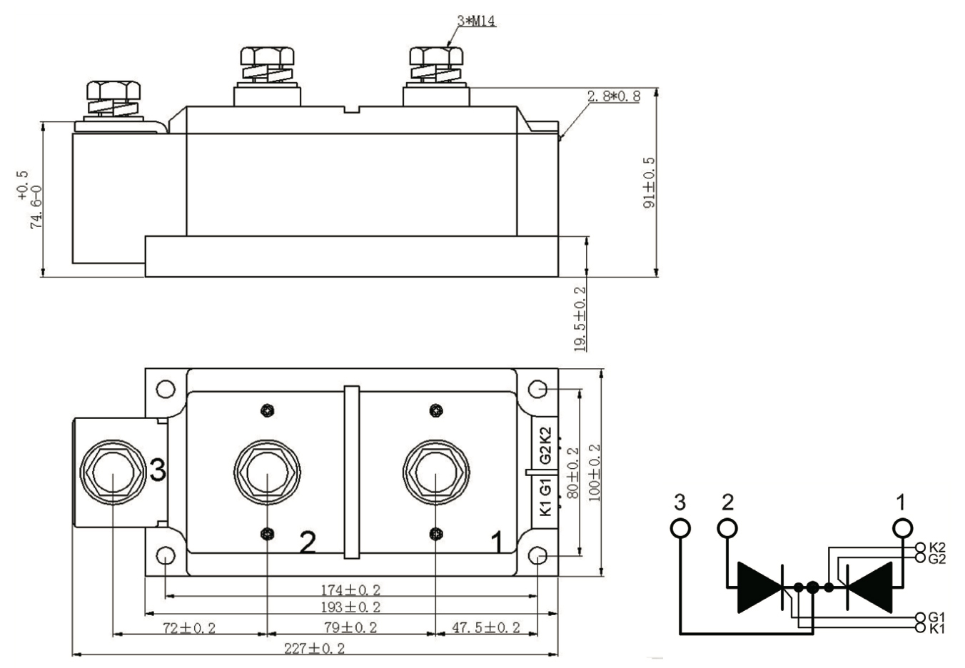 2000A 600V thyristor module