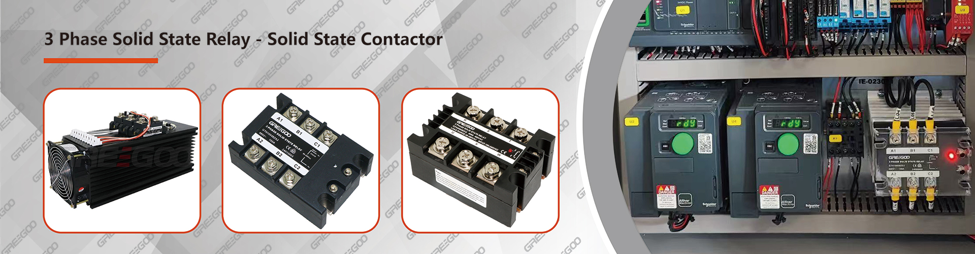 three phase solid state relay contactor 3 different type of assemblies