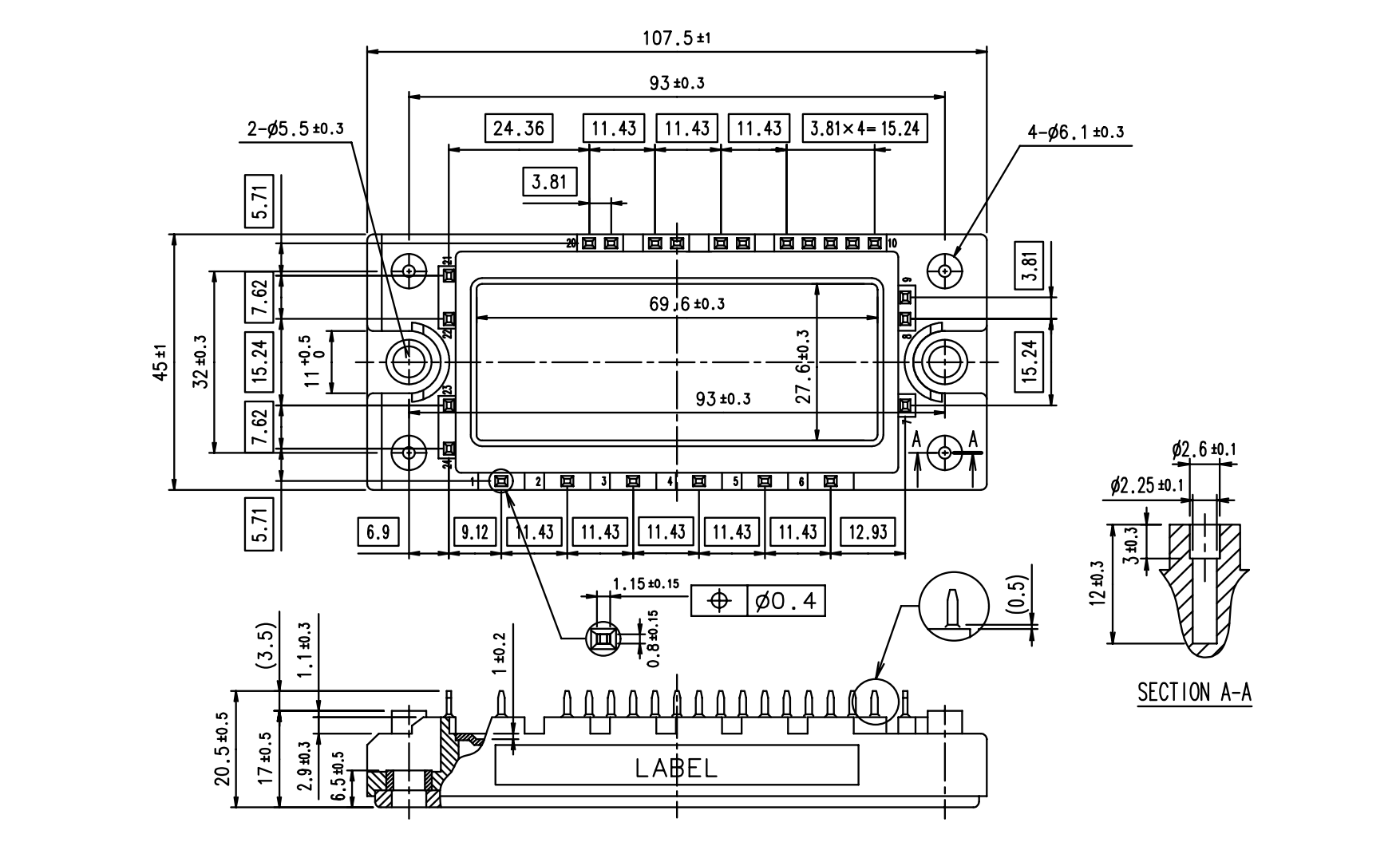 7MBR50UA120-50 outline drawings