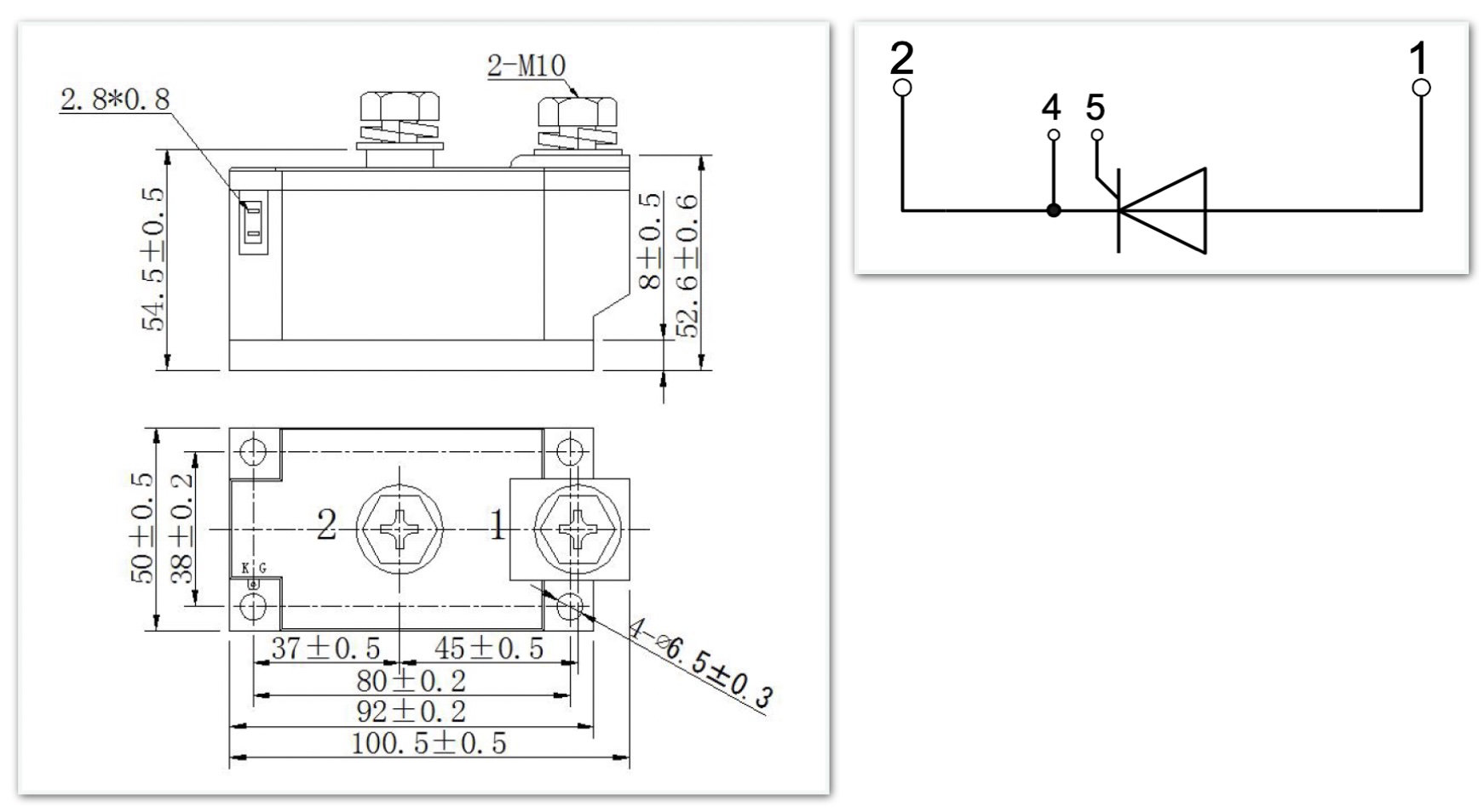 200A to 600A single thyristor module casing
