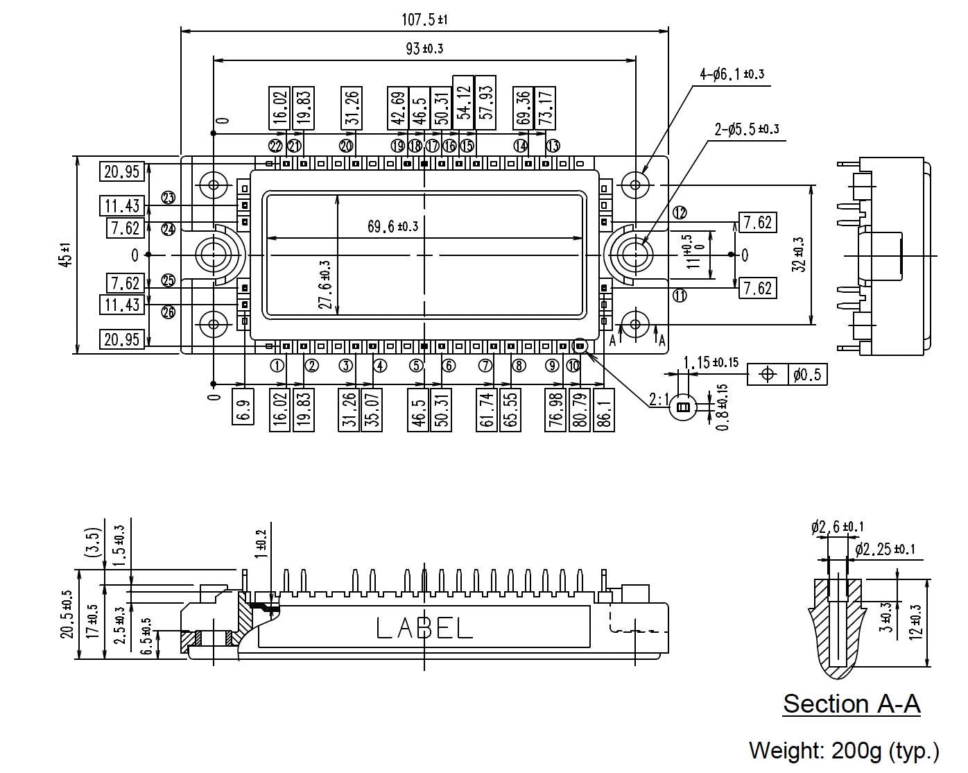 7MBR50VP120-50 dimension outline