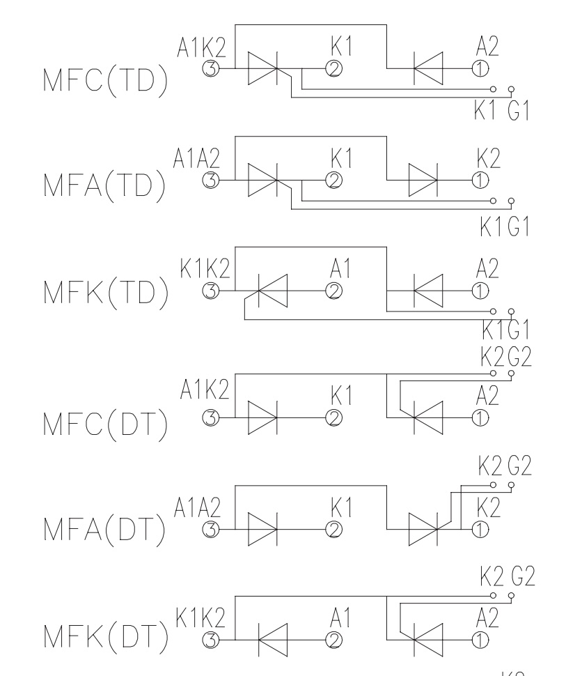 thyristor diode combined module circuit diagrams