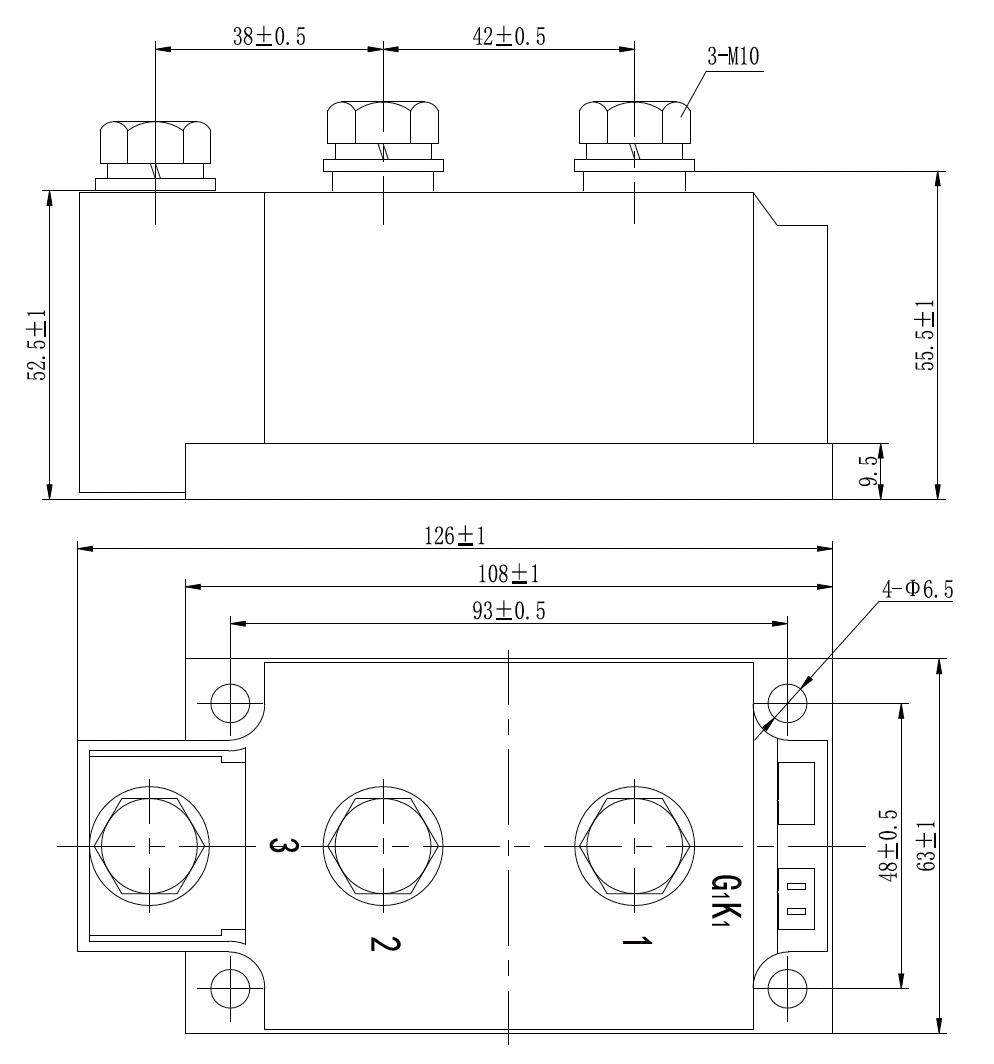 w63 casing thyrsitor diode combined modules